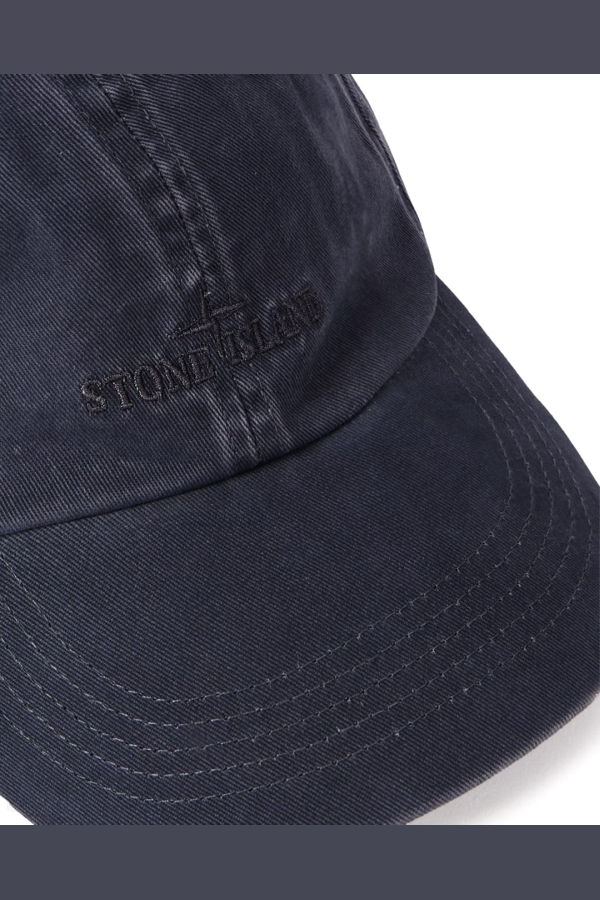 Stone Island Brushed Cotton Gabardine Baseball Cap - Blue Grey