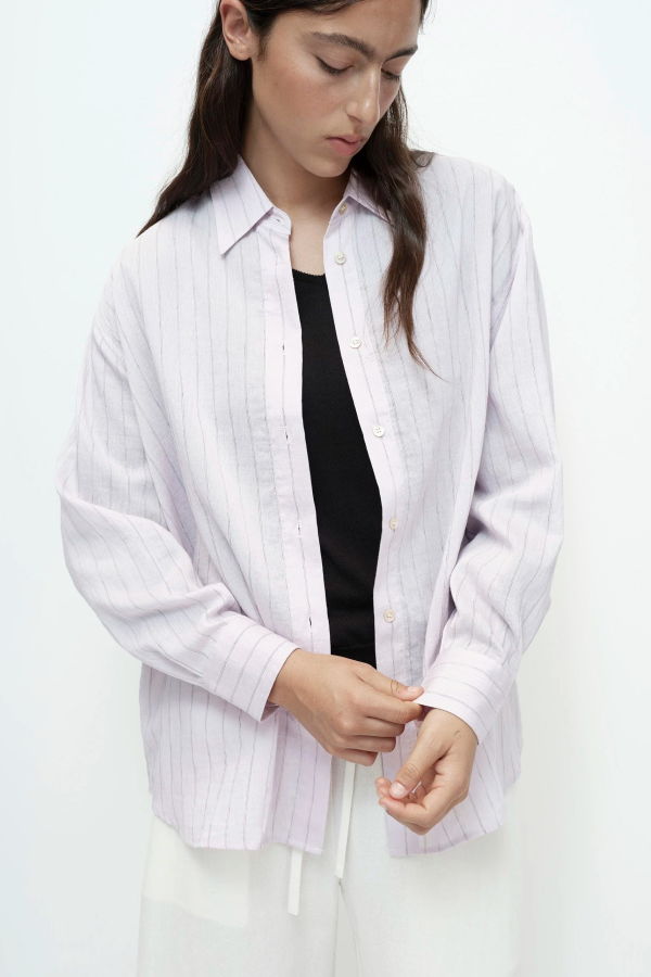Mijeong Park Pink Stripe Shirt