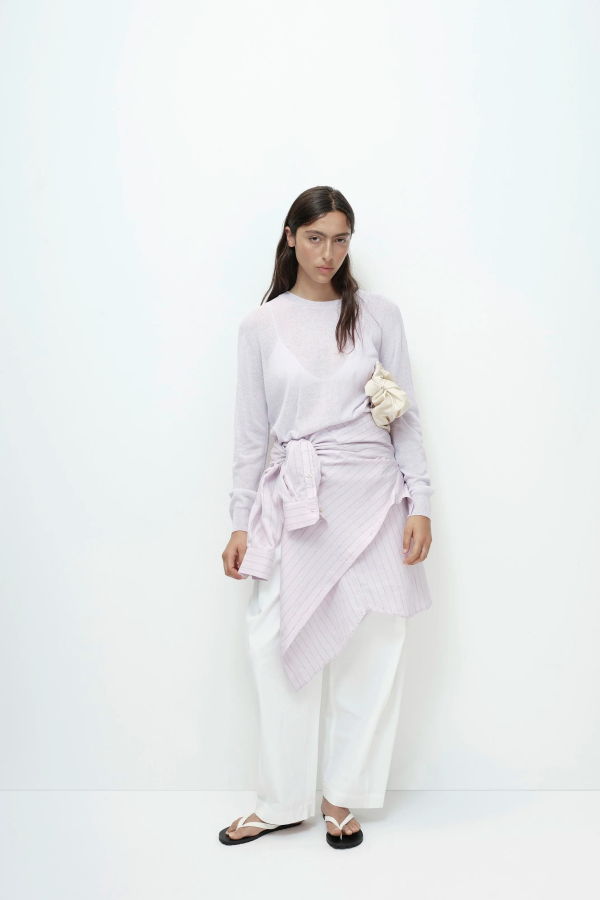 Mijeong Park Pink Stripe Shirt