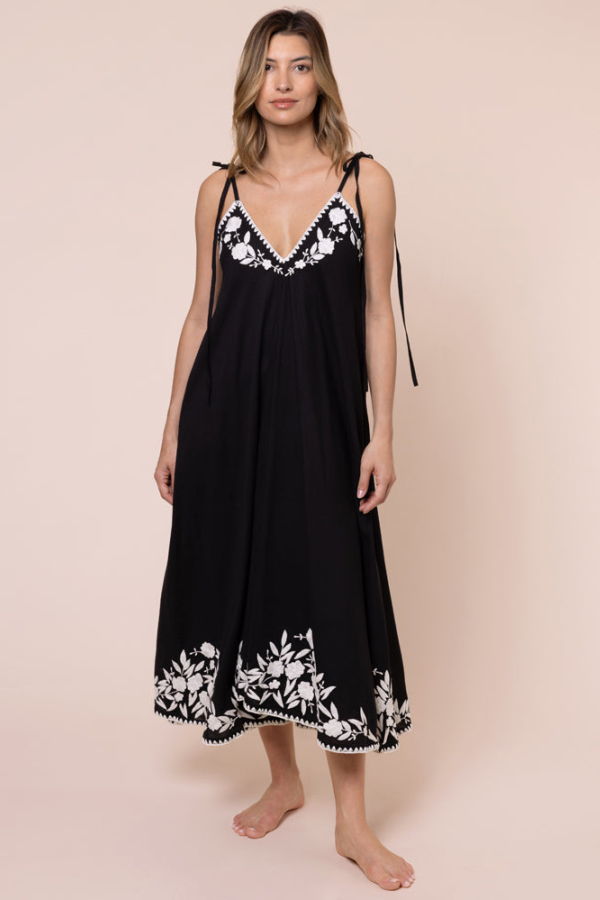 Juliet Dunn Floaty Dress With Embroidery