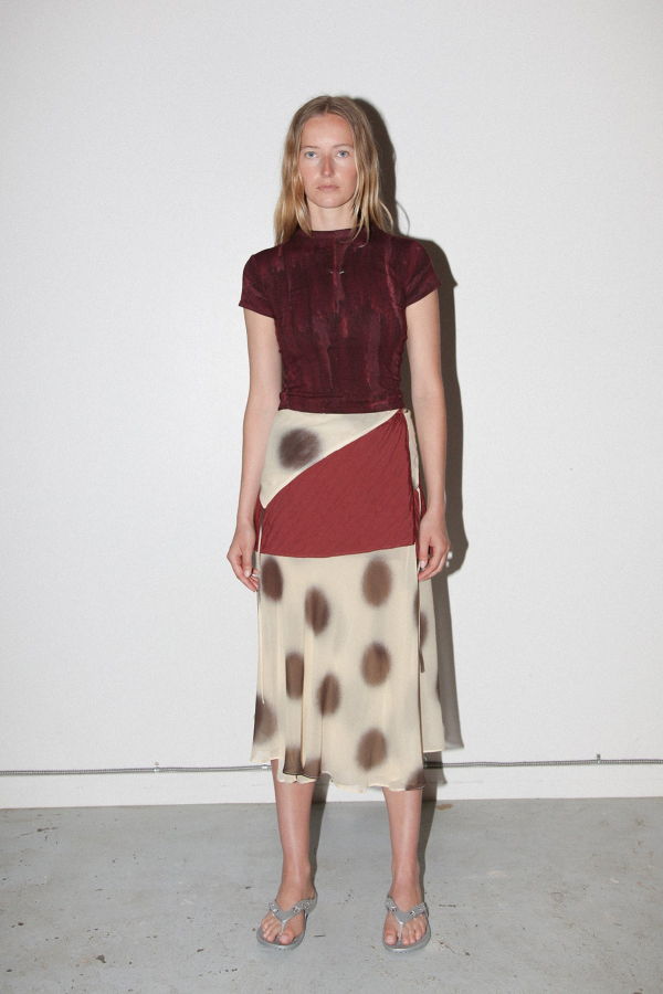 KkCo Bark Dot Layered Skirt