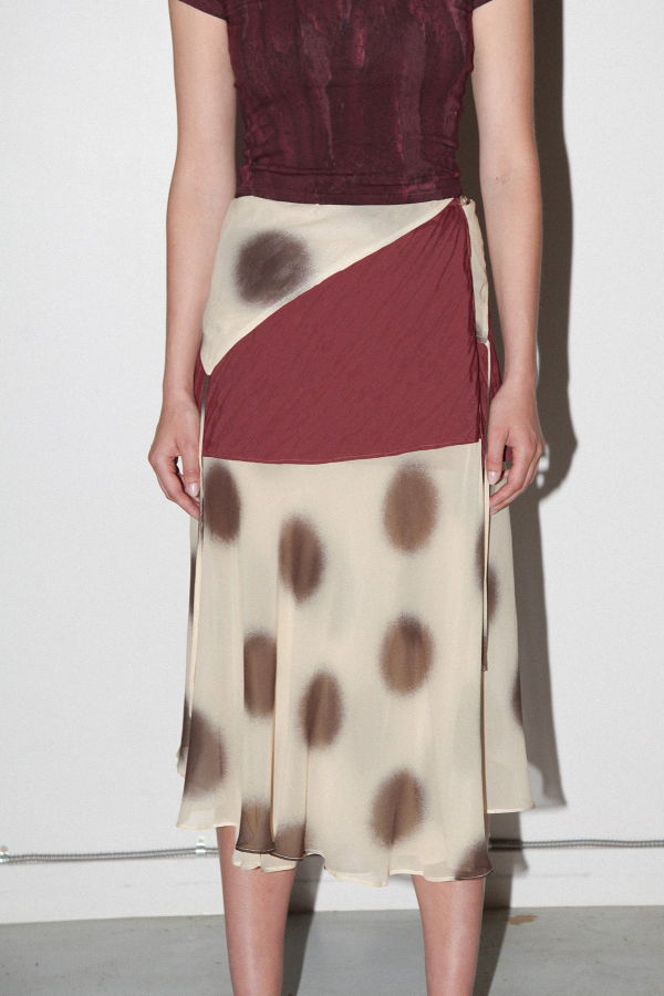 KkCo Bark Dot Layered Skirt