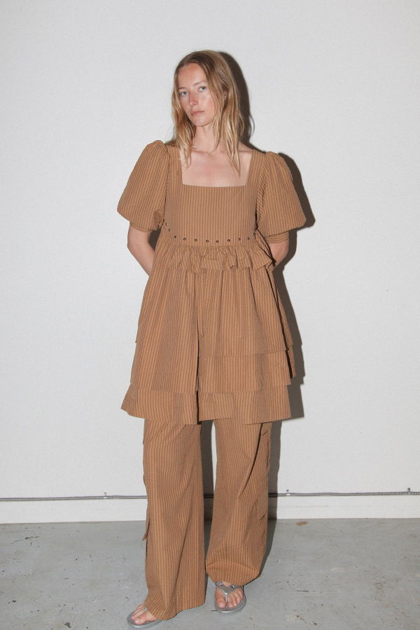 KkCo Rivet Cascade Dress - Striped Canyon