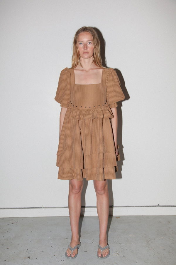 KkCo Rivet Cascade Dress - Striped Canyon