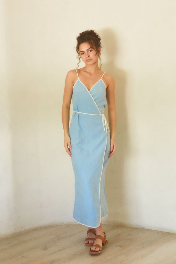 ESYA Capri Linen Wrap Dress