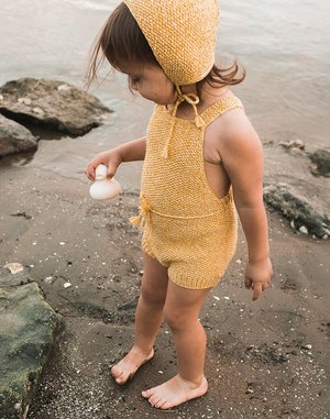 Unisex Kids Misha & Puff Starfish Sunsuit - Sunshine | Garmentory