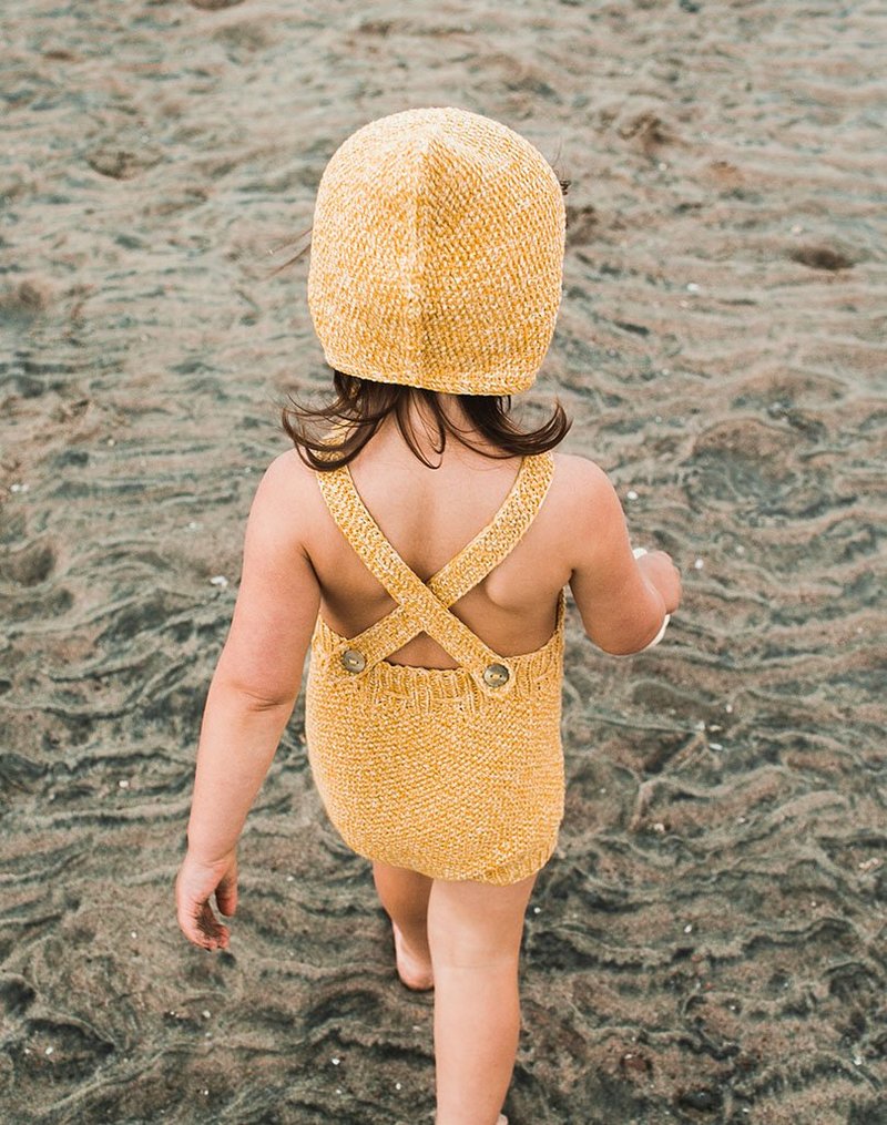 Unisex Kids Misha & Puff Starfish Sunsuit - Sunshine