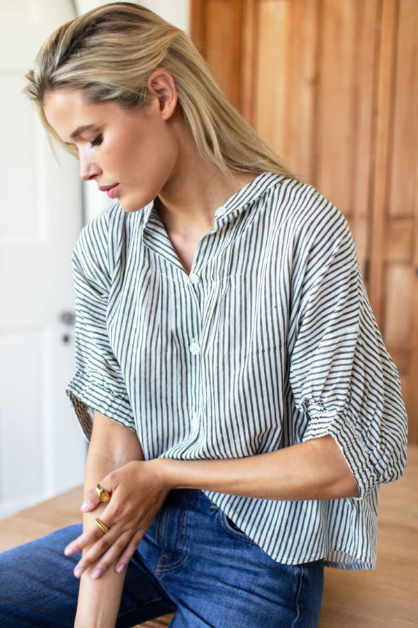 Emerson Fry Mandarin Collar Top