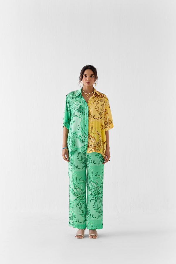 IKKIVI Buta Half & Half Co-ord Set - Multi-Color