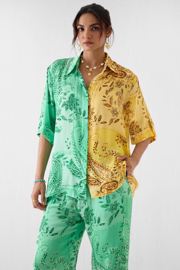 IKKIVI Buta Half & Half Co-ord Set - Multi-Color