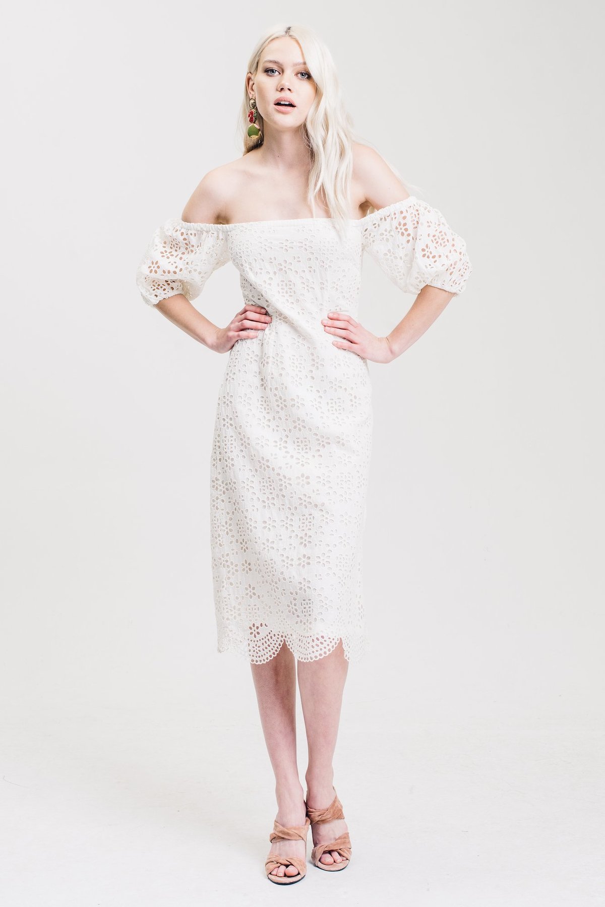 WINSTON WHITE LOTUS MIDI DRESS LACE | Garmentory WINSTON WHITE LOTUS MIDI DRESS LACE | Garmentory