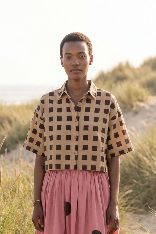 World of Crow Organic Grid Shirt