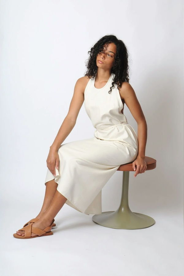 Baserange Apron Dress - Natural