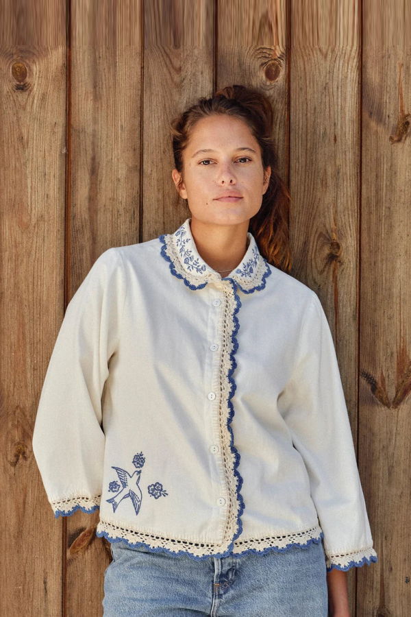 M.A.B.E Frady Crochet-Trim Top