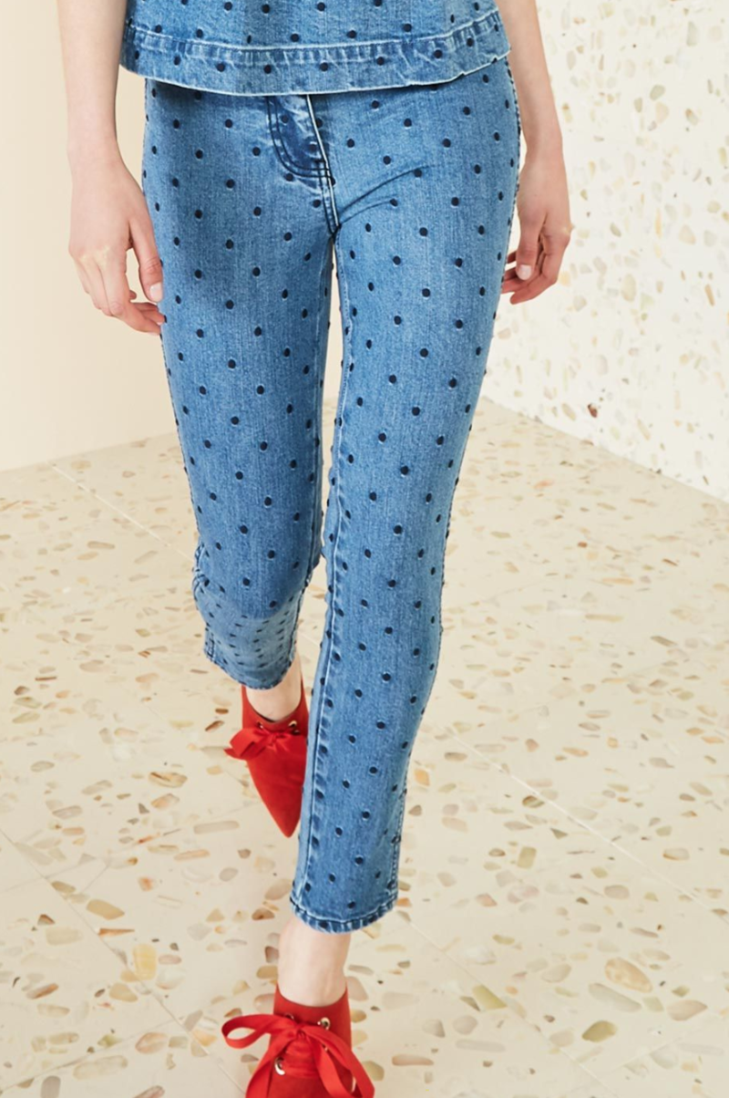 【Ulla Johnson】 Prince polka-dotスキニージーンズ Prince polka-dot skinny jeans in black - Ulla Johnson
