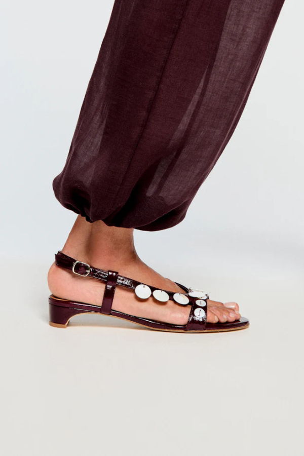 Naguisa Roses Sandal - Eggplant