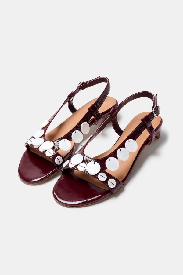 Naguisa Roses Sandal - Eggplant