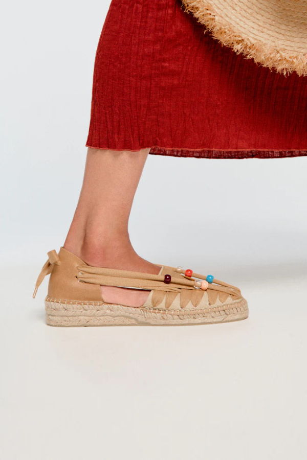Naguisa Soc Beaded Espadrille - Sand
