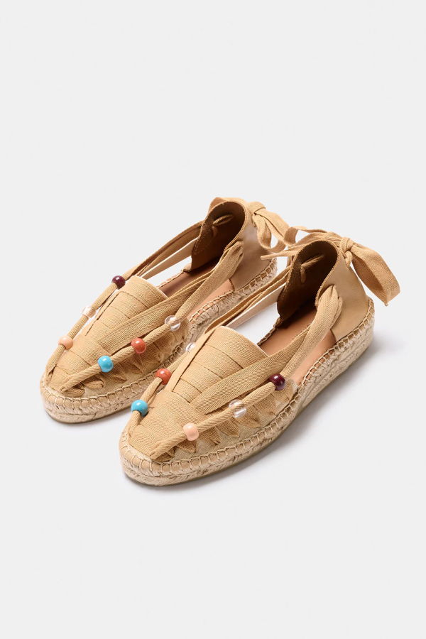 Naguisa Soc Beaded Espadrille - Sand