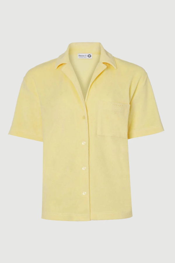 Hunza G Terry Towelling Cuban Shirt - Butter