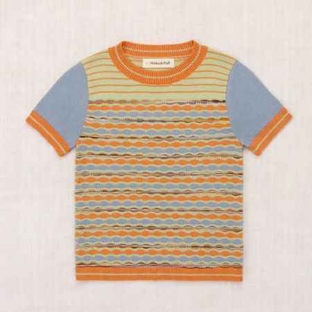 【Misha&Puff】Garter Stripe Hood Kids Misha & Puff Garter Stripe Hood - Blueberry | Garmentory