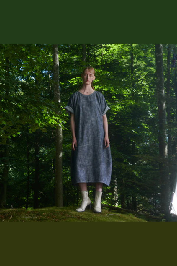 Henrik Vibskov Frown Denim Dress - Blue White Blur