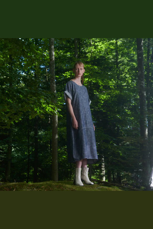 Henrik Vibskov Frown Denim Dress - Blue White Blur