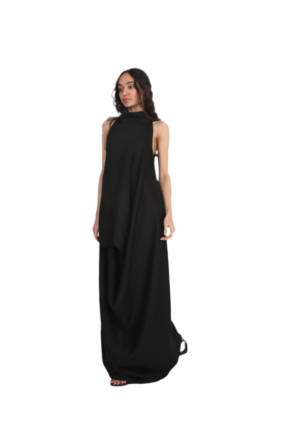 Solouk Fluid Geometry Dress - Black