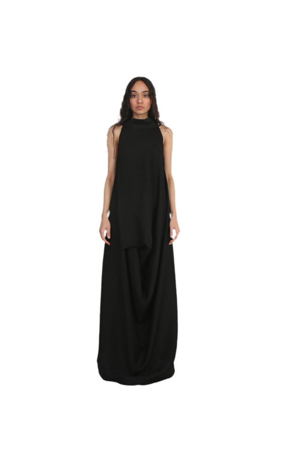 Solouk Fluid Geometry Dress - Black