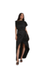 Solouk Mermaid Fold Dress - Black - Thumbnail 1