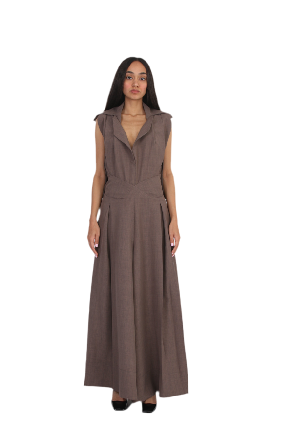 Solouk Stillness Jumpsuit - Grey Khaki