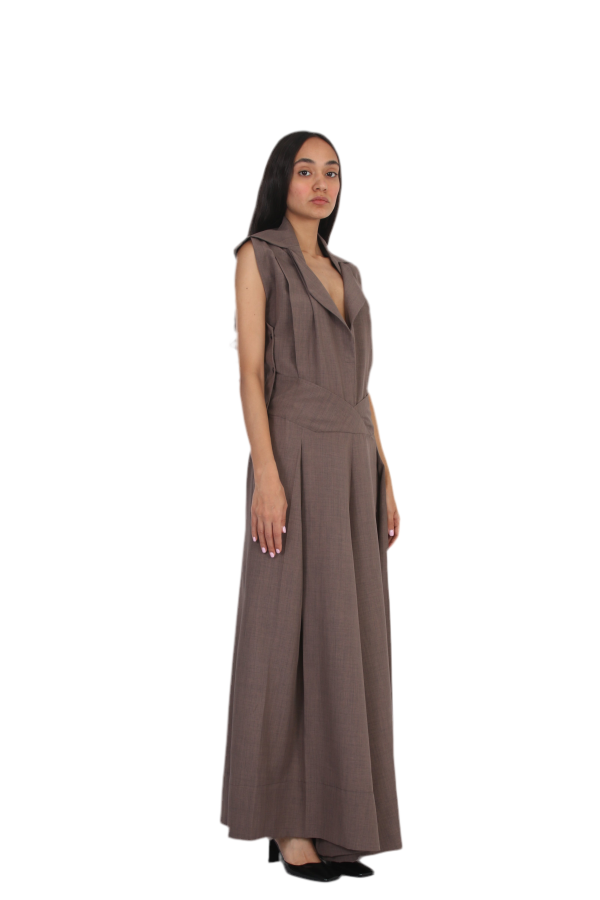 Solouk Stillness Jumpsuit - Grey Khaki