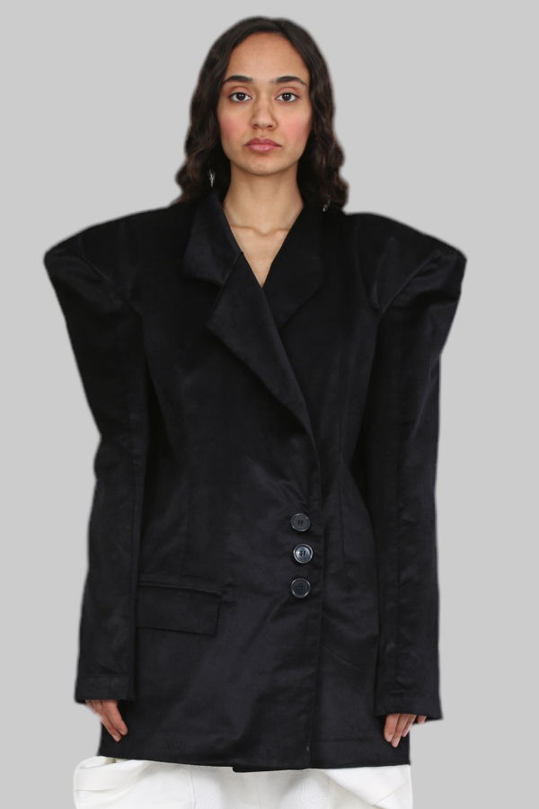 Solouk The Sculpted Essence Coat - Black