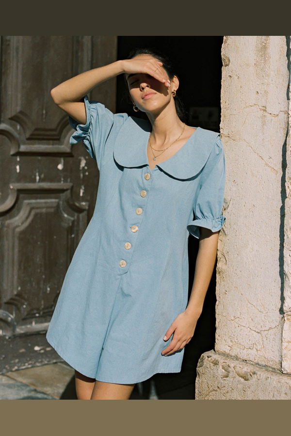 harly jae Dorothy Romper - Baby Blue