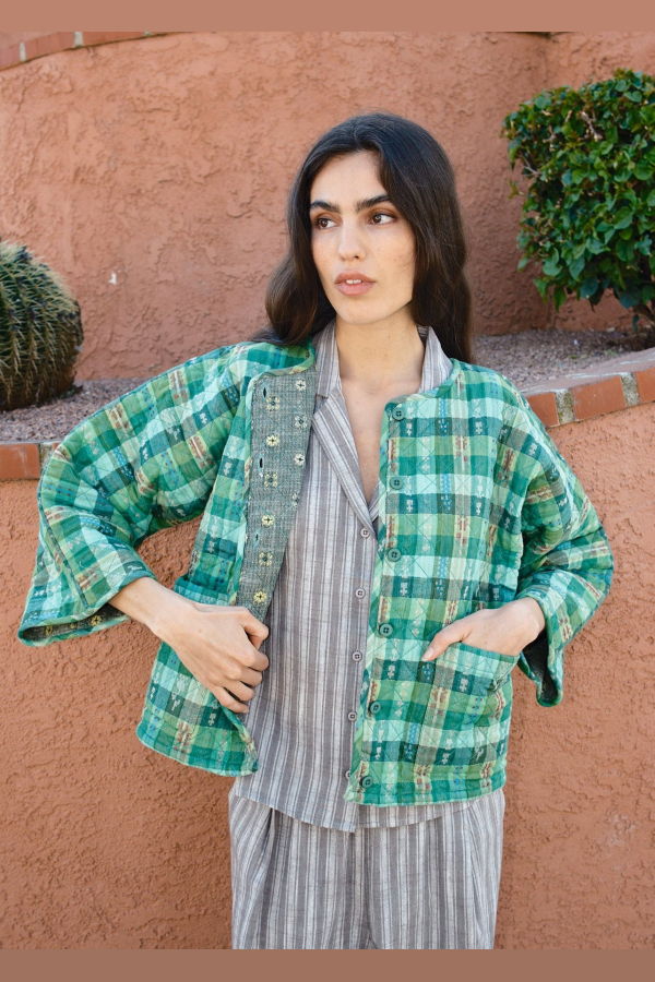 Ace & Jig Quilted Amara Cardi - Garden