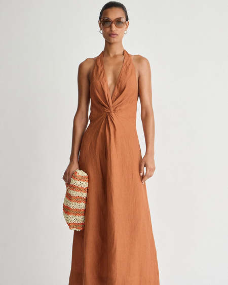 chinese dress ladies Sinea - Black Wrap Neck Maxi Dress