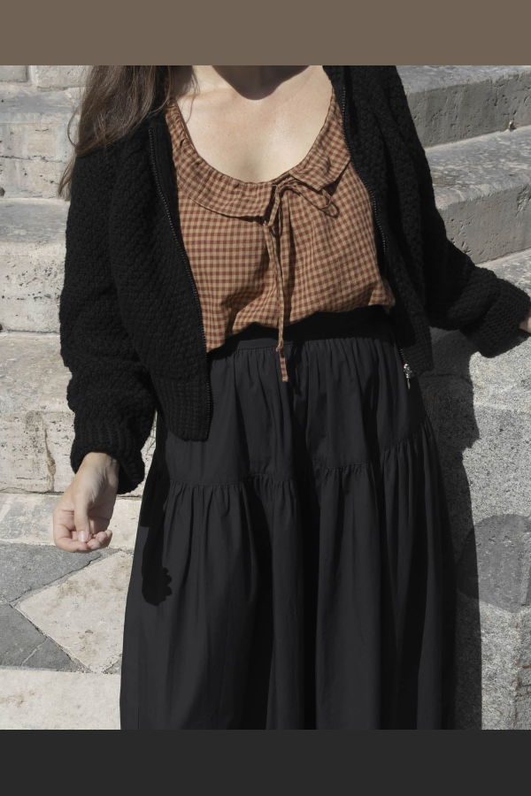 harly jae Doll Blouse - Maple Gingham
