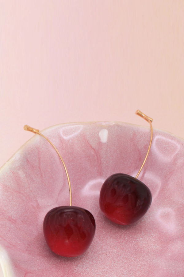OOAK Deep Red Cherry Earrings