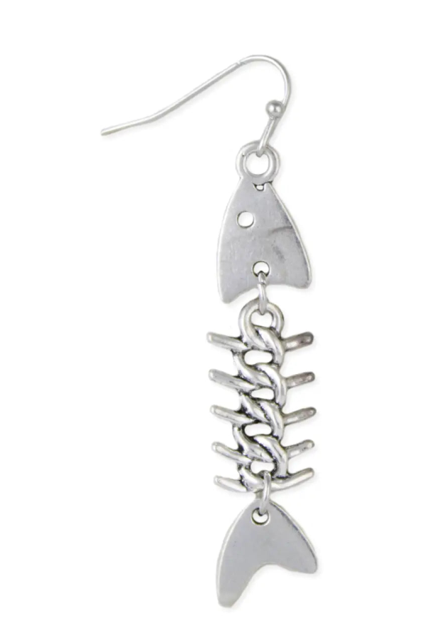 OOAK Silver Fish Bones Earrings