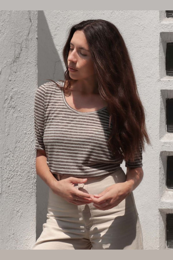 harly jae hj tee - Sand Dunes Stripe