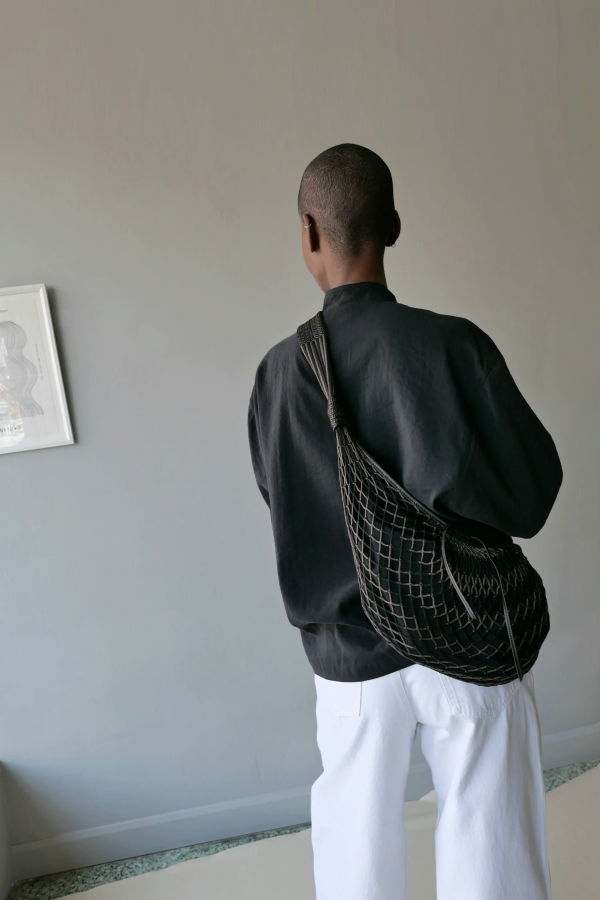 Lemaire Croissant Filt Bag - Chevron