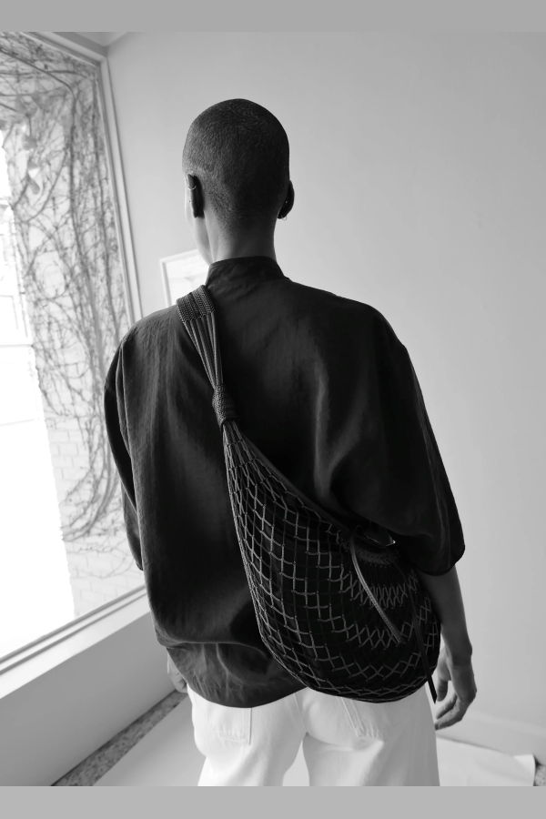 Lemaire Croissant Filt Bag - Chevron