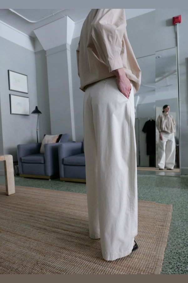 Lemaire Large Chino Pant - Rice Powder