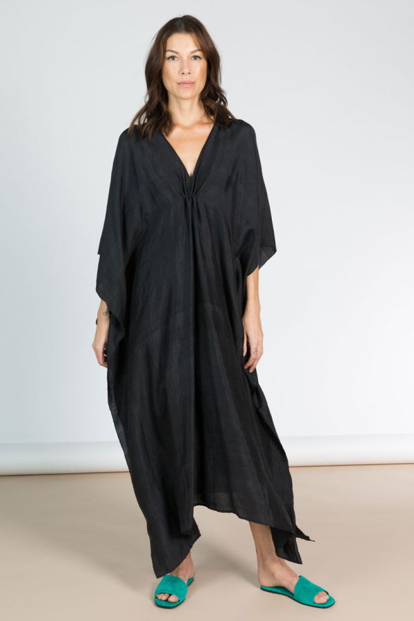 Two Black silk caftan - Black
