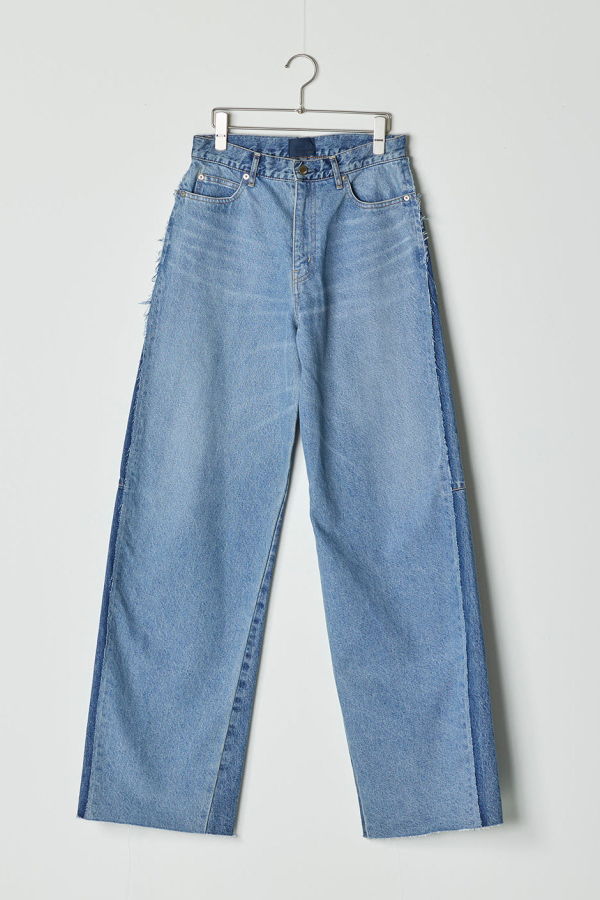 Serge Denim Remake 2-Tone Cut Martin Denim Pants - Vintage Blue