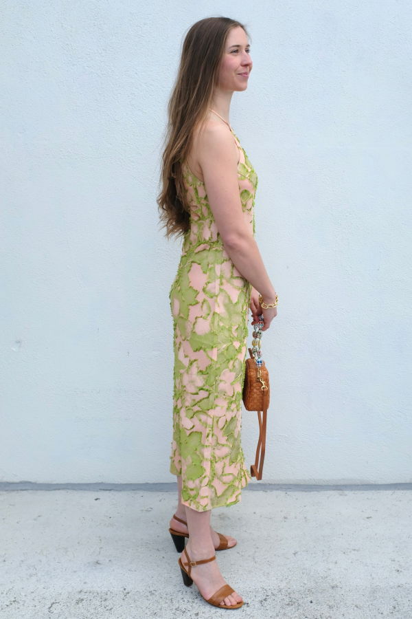 green emerald velvet dress PLEATED MESH DRESS