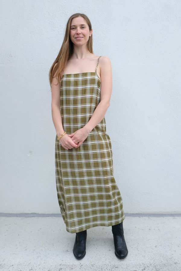 Ali Golden Square Neck Slip Dress