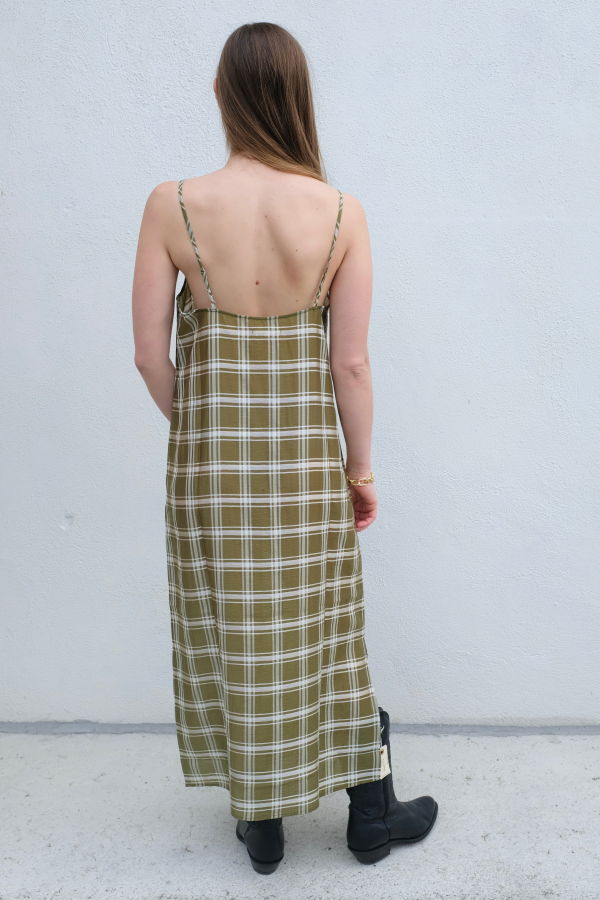 Ali Golden Square Neck Slip Dress