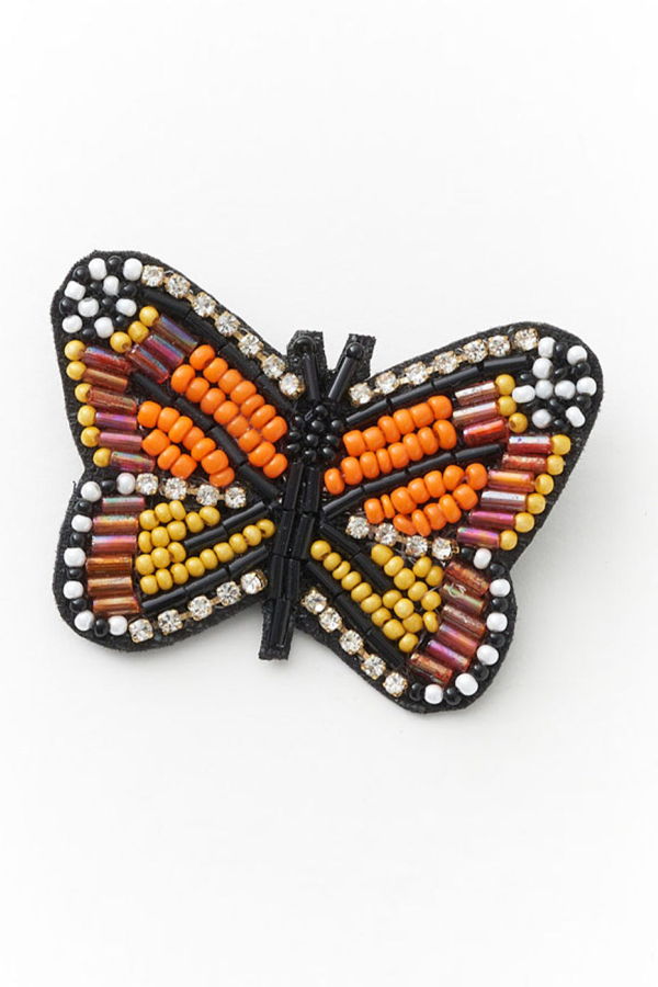 Matr Boomie Bala Mani Beaded Butterfly Brooch Pin