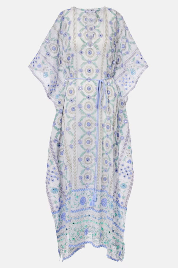 Juliet Dunn Embellished Floral Cotton Kaftan